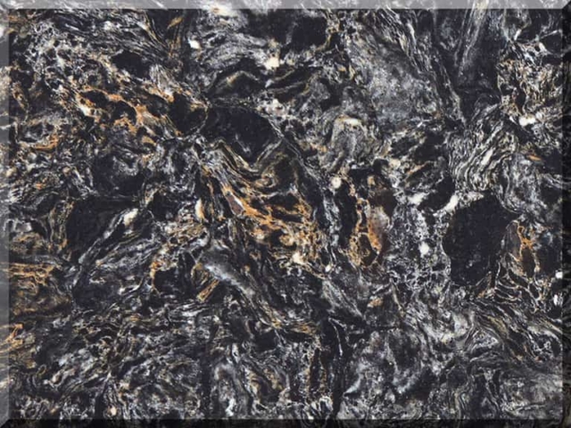 Цветовая палитра кварцевый камень Vicostone Cosmic Black BQ9427